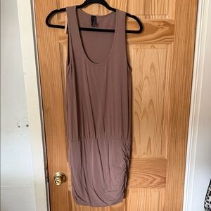 bobi Sleeveless Tan Mini Dress
